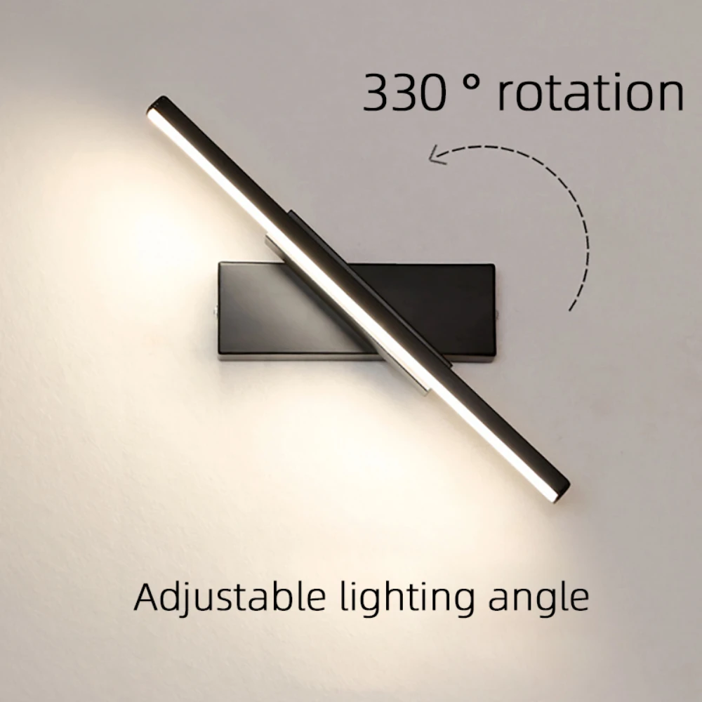 Imagem -03 - Lâmpada de Parede Led Giratória para Sala Quarto Minimalista Moderno Nórdico Luzes Criativas da Escadaria Lâmpada de Cabeceira