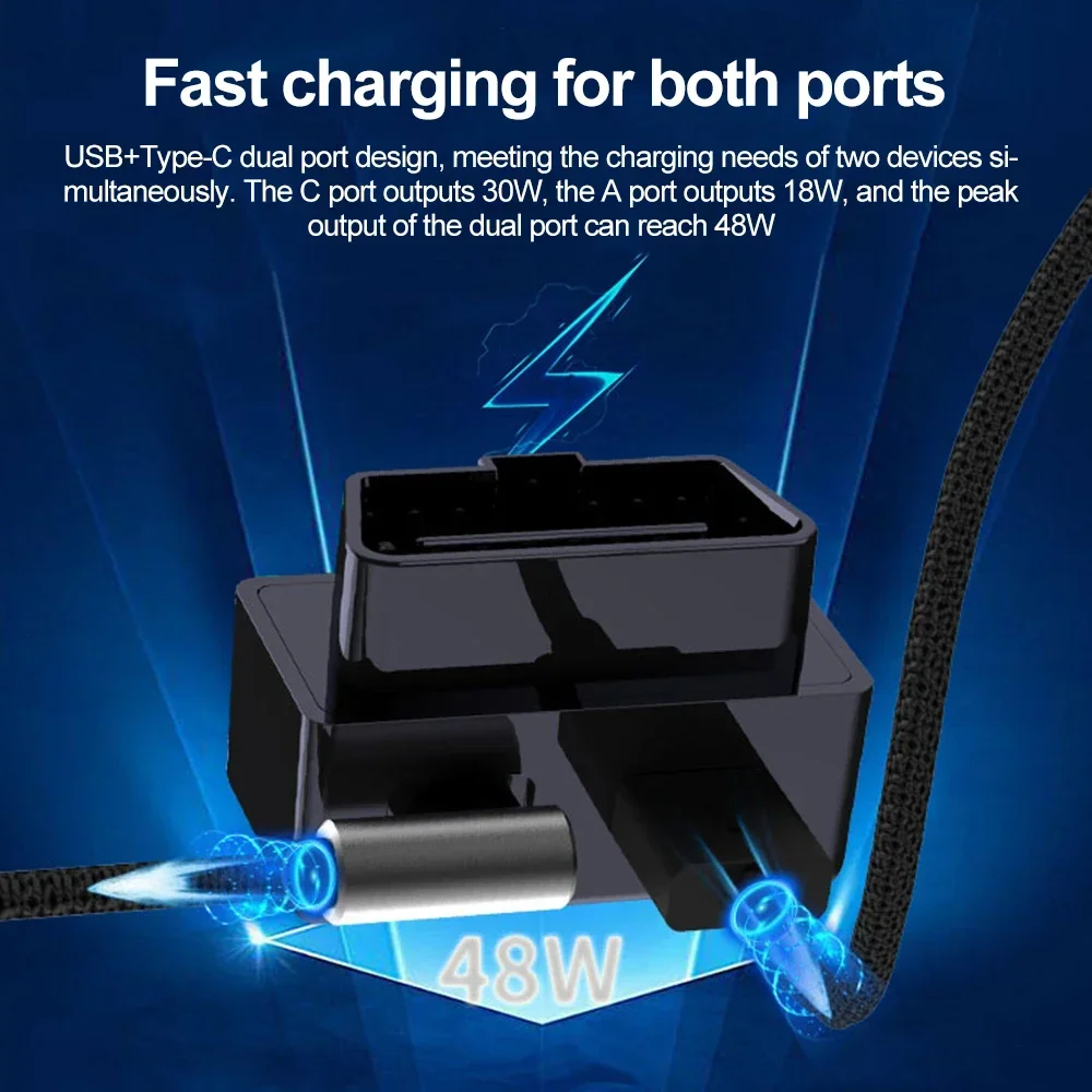 For Tesla Model 3 Model Y X S OBD2 Adapter Charging For Tesla Car Model3 ModelY Dual Port Splitter Charger Adapters Accessories