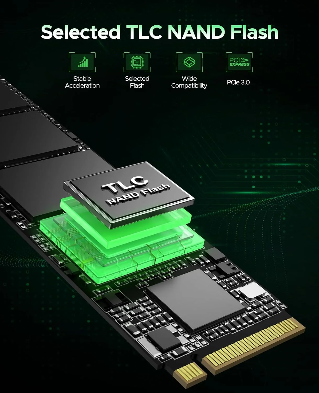 Imagem -03 - Oricio-unidade Interna de Estado Sólido 256gb M.2 Nvme Ssd Pcie Gen3x4 2280 até 2400 Mbps Tlc Nand Flash D10