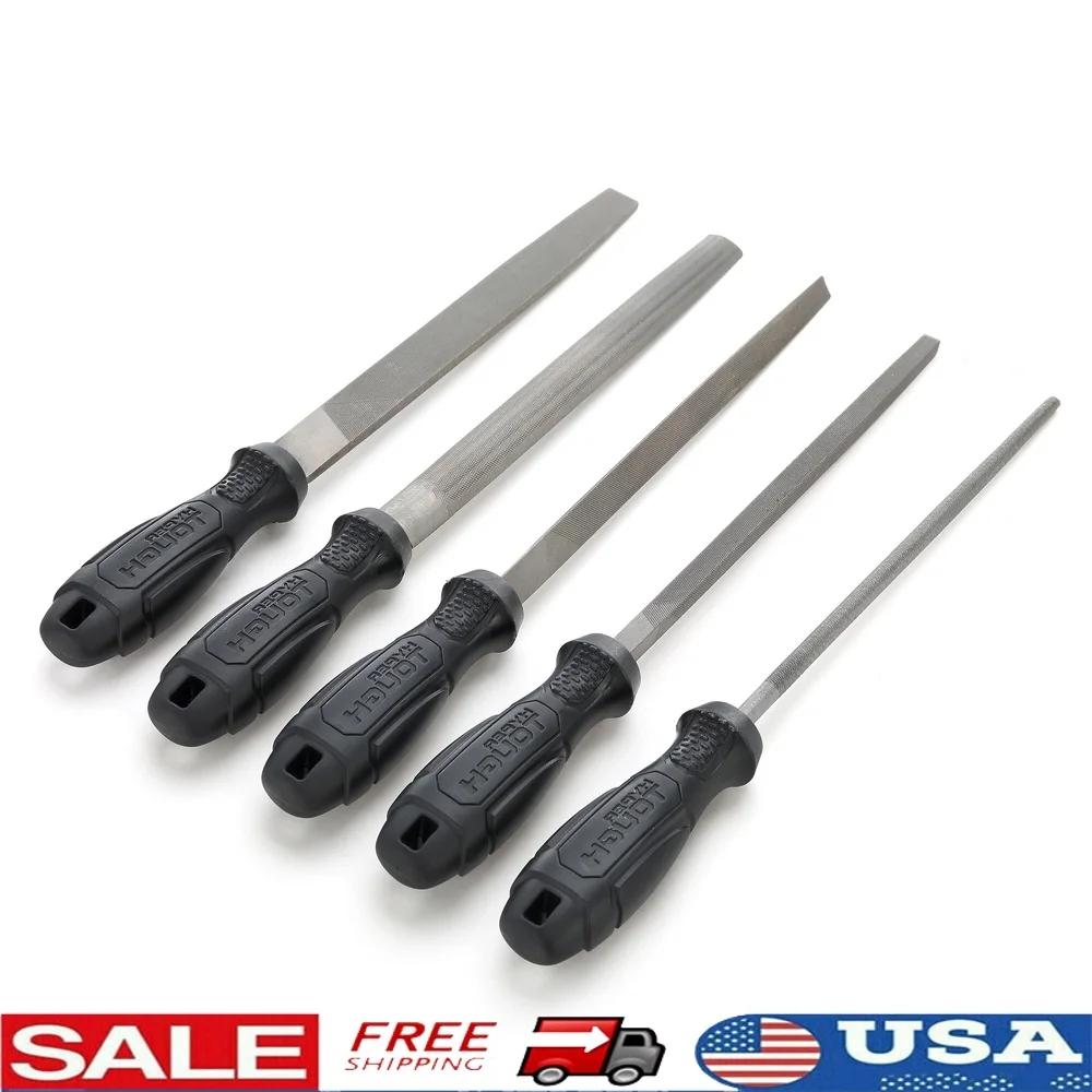 

Набор ручных напильников из 5 предметов, круглые треугольные квадратные полукруглые плоские напильники, металлические сглаживающие инструменты для снятия заусенцев, формы, инструменты для рукоделия