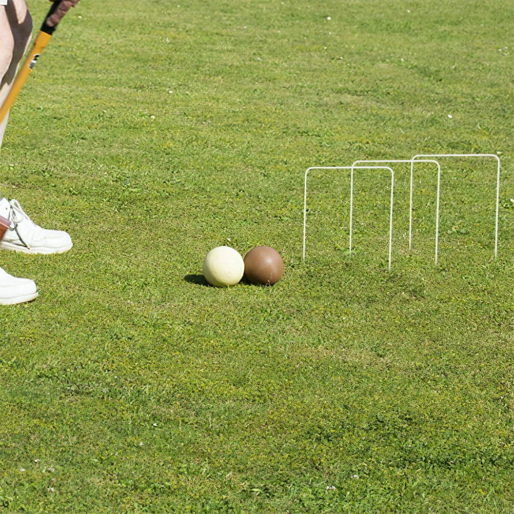 Juego de velos de croquet de hierro, aros de Metal duraderos para césped, patio trasero, picos de suelo familiares al aire libre, estacas de repuesto de croquet, 8 Uds.