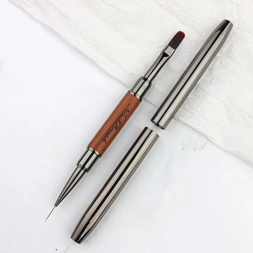 Langlebige Sandelholzstange Nail Art Pinsel Dual-Ended Professionelle Nail Liner Pinsel Nail Art Phototherapie Stift Nagelmalerei
