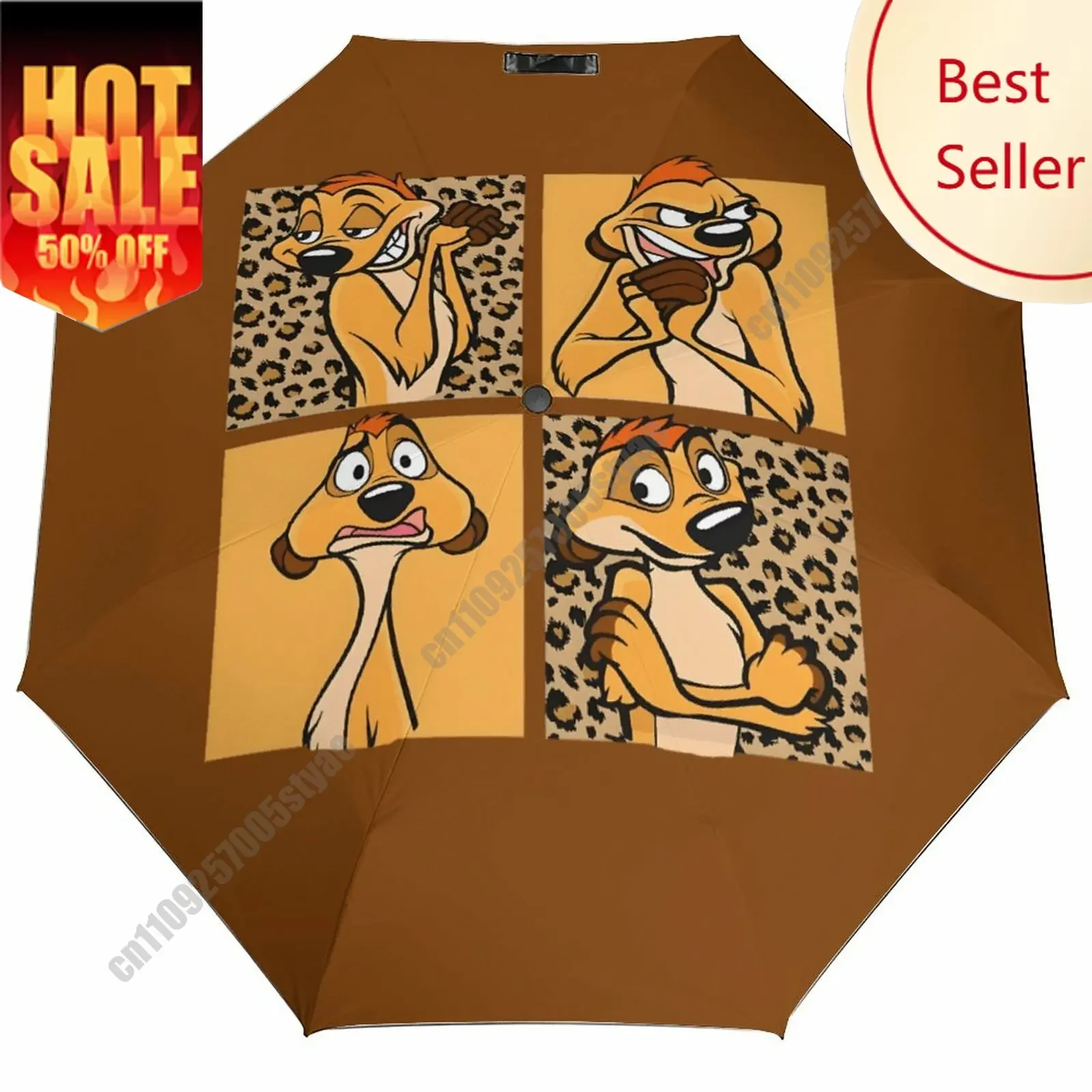 

Timon Umbrella Disney Cartoon 3 Fold Auto Suitable Both Sunny Rainy Days Decoration Gifts Custom Umbrella DIY Your Photos Logo