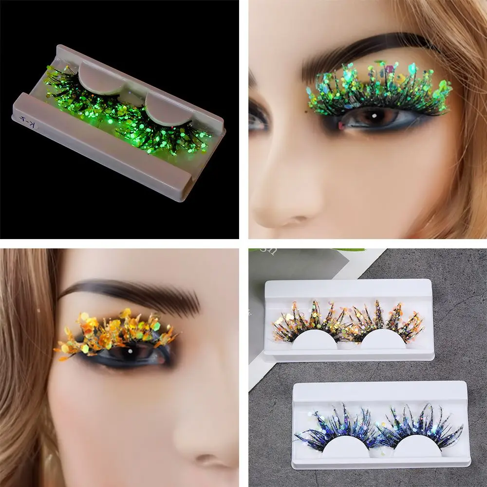 Sequin Color Luminous Glitter Powder 3D False Eyelashes Makeup Supplies Nude Makeup Fake Lashes