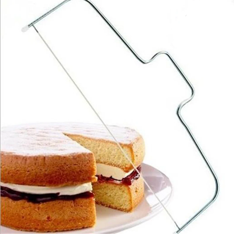 Adjustable Heights Stainless Steel Wire Bread Cake Cutter Pizza Dough Slicers Bakeware Leveler Cake Knife Baking Tool