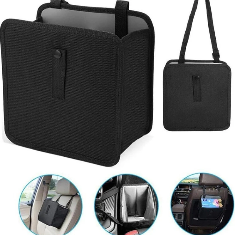 

1PCS Car Mounted Garbage Bin Portable Hanging Garbage Basket Rear Storage Compartment Waterproof Garbage Bin Storage Box