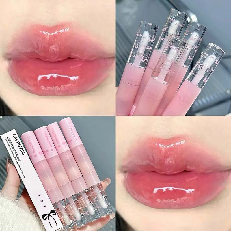 Cappuvini Lichtgewicht Kleur Regenjas Lip Glaze Spiegel Matte Hydraterende Lipgloss Lippenstift met Lippenborstel
