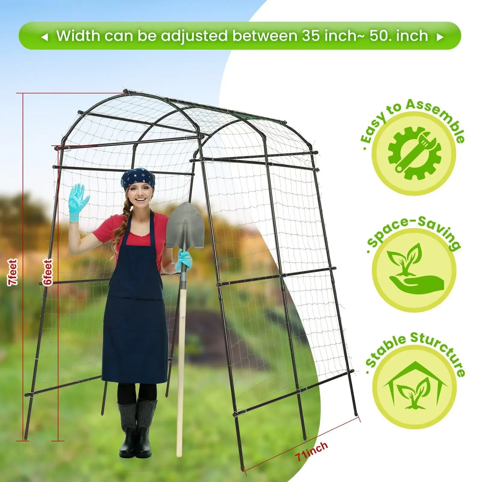 2026 Courtyard Climbing Vine Garden Arch Trellis Metal Plant Rack Grow Support Frame