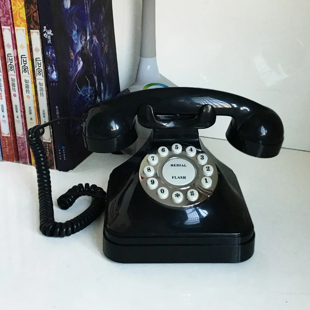 Horké antický evropský vintage landline telefon pro home/office/hotel, černá HD volat velký knoflík landline telefon dropshipping