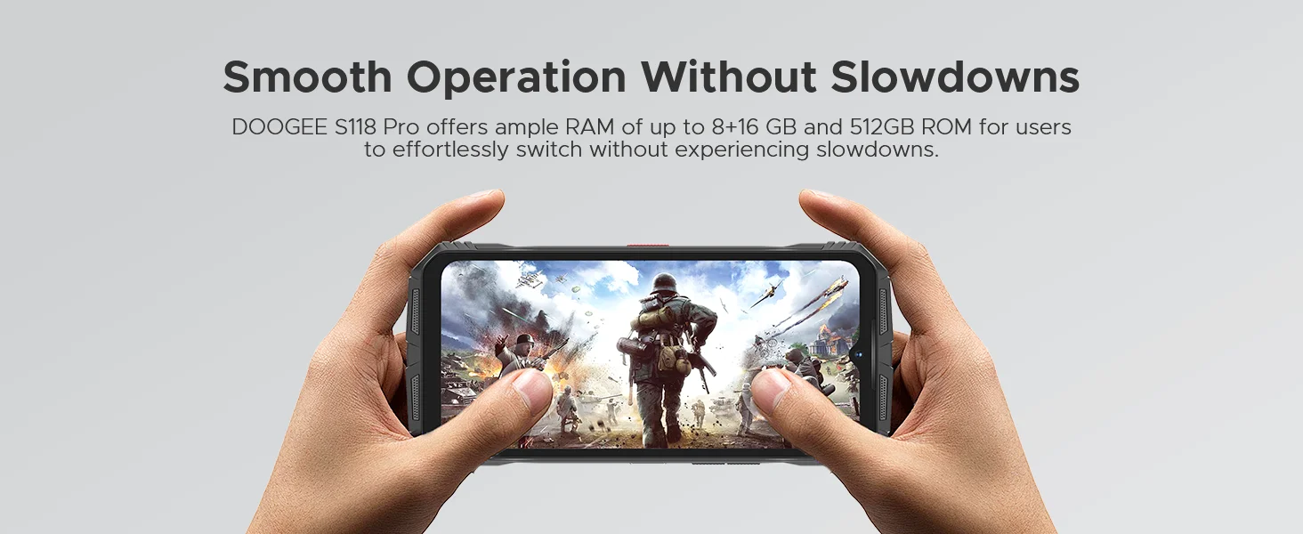 DOOGEE S118 Pro 5G Rugged Phone Dimensity 7050 10800mAh Battery 6.6'' FHD 120Hz 8GB 512GB 108MP AI Main Camera NFC Cell Phone