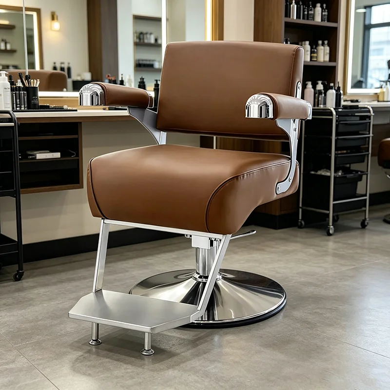 #Ergonomic Luxury Barber Chair With Backrest Luxury Armchair High Quality Barber Chair Classic Silla Barberia Salon Furniture