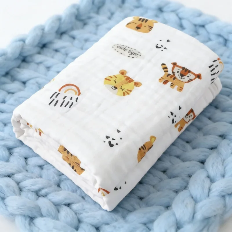 

Baby Bath Towel Cotton Safe Infant Breathable Skin-friendly Quick Drying Shower Towel Water Absorbing Portable Cartoon Tiger New