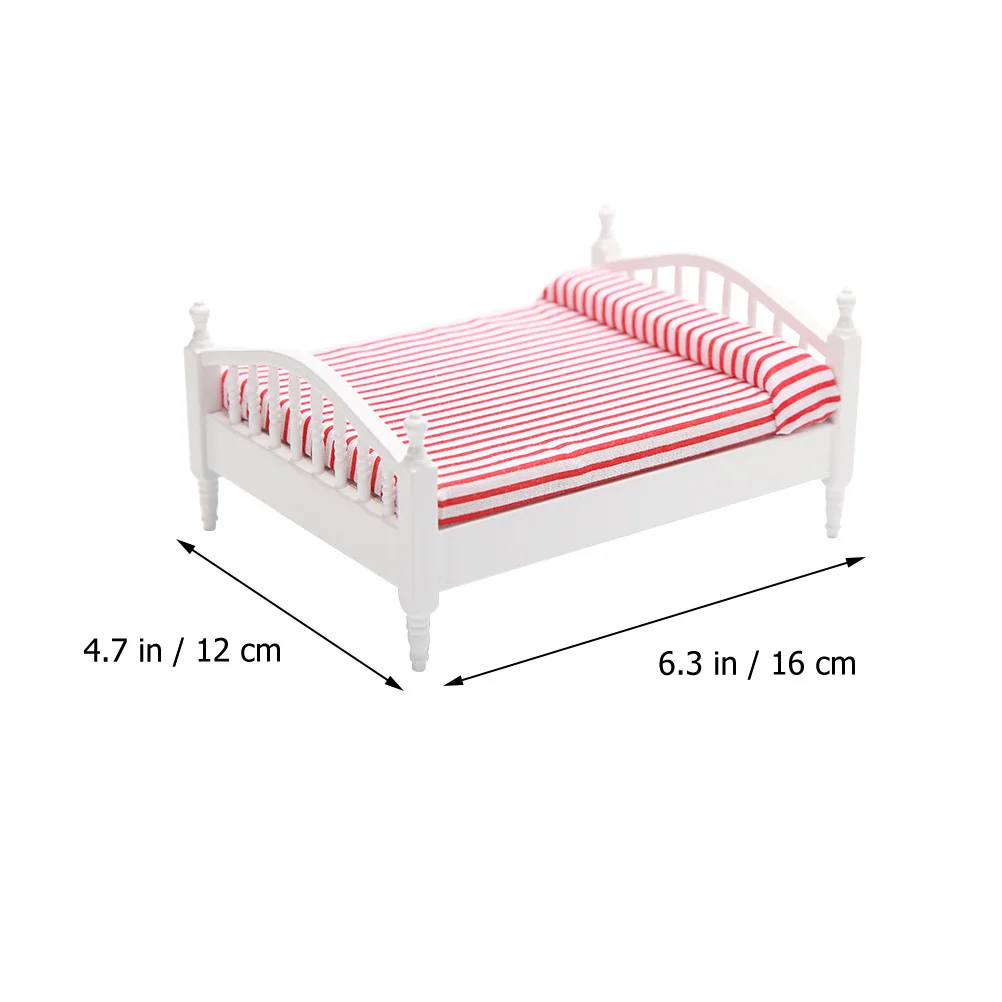 Mini Simulação de Móveis Domésticos para Crianças, Decoração de Cama Dupla, Mesa de Cabeceira Miniatura, Brinquedos de Pano, Acessórios infantis