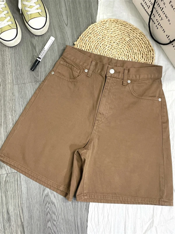 

Коричневые джинсовые брюки ort, мужские летние тонкие брюки в американском стиле ретро, модные брендовые свободные брюки прямого кроя INS Five-Quarter