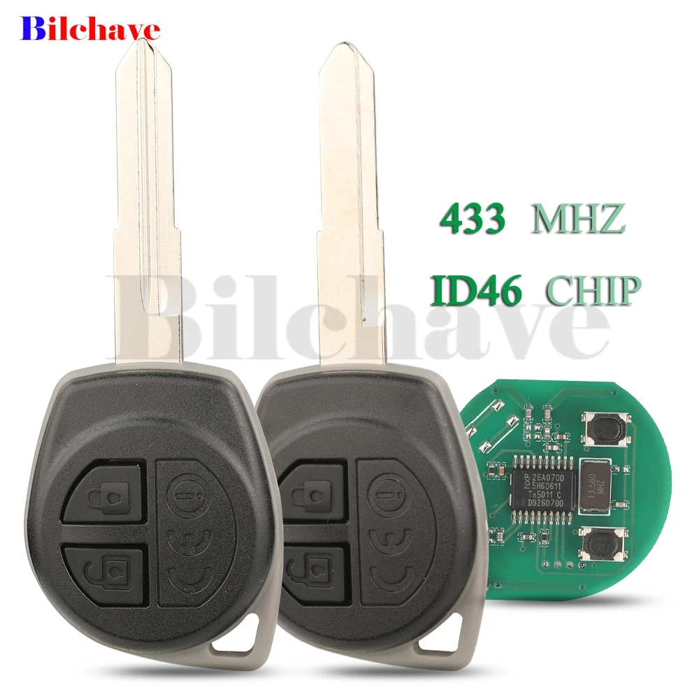 Jingyuqin 2 Buttons 433mhz ID46 Chip Remote Car Key For Suzuki Swift 2011 2016 Ertiga 2013 Flip Key Fob Control