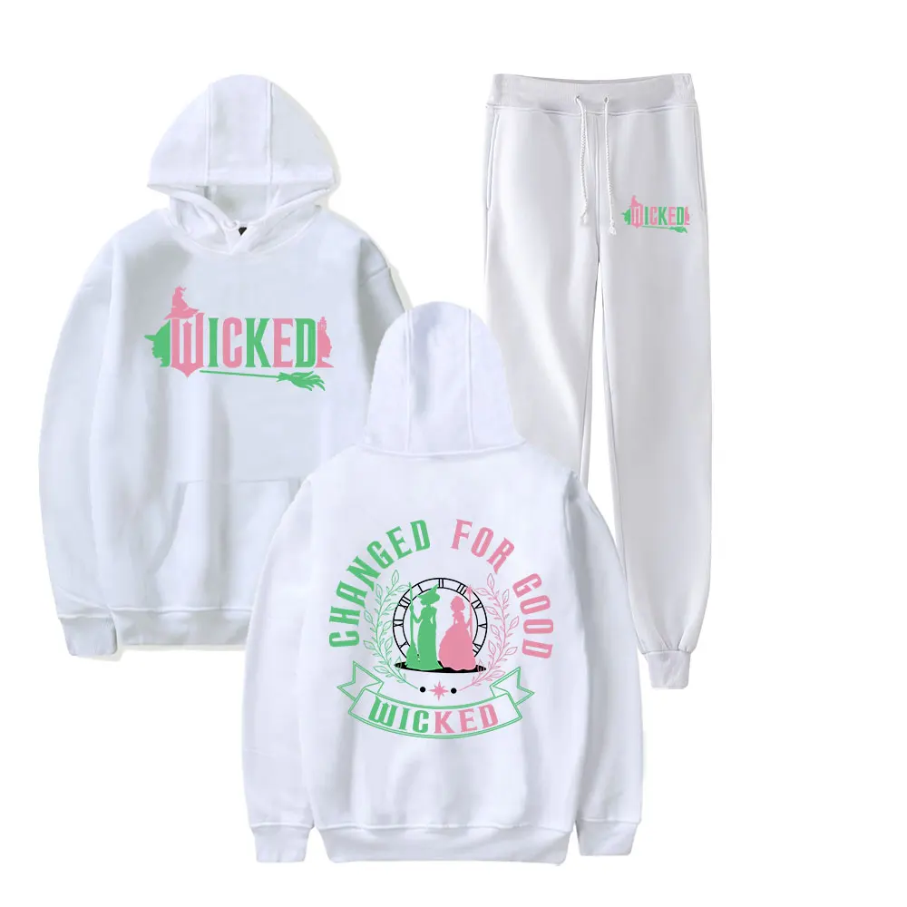 Wicked Changed For Good Hoodies Merch Unisex Fashion Casual HipHop Sweatshirts+Sweatpants Personality Casual Sports Hoodies Suit