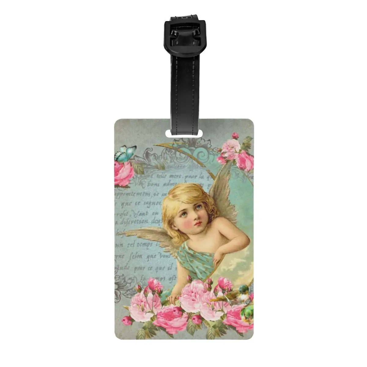 

Custom Vintage Rose Victorian Angel Luggage Tag for Suitcases Fashion Baggage Tags Privacy Cover Name ID Card