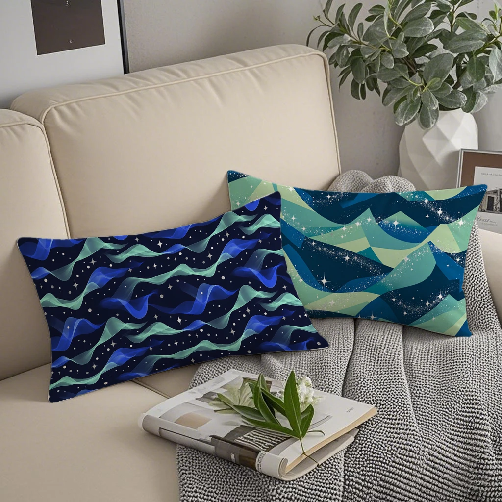 Starry Wave Throw Pillow Covers Suitable For Sofa Bedroom Car Pillow Cover Cushion Rectangular Back Cushion