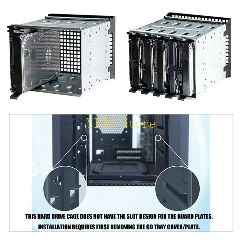 K32C 3 Bay To 5 Slot 3.5Inch Enclosure Disk Mounting Bracket Shockproof For PC Server