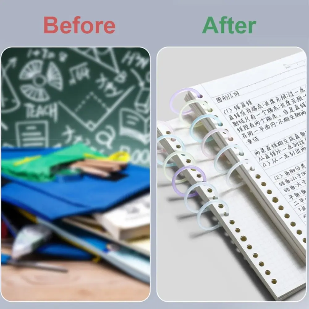 DIY Binder Ring Creative Multi-Function 15/20/25mm Loose-leaf Book Hoops Plastic Loose Leaf Paper Buckle School Office