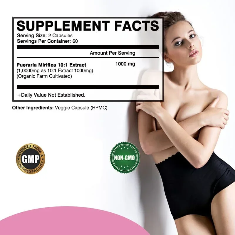 Pueraria Mirifica Capsules - Supports Healthy Skin and Hair, Promotes Breast Development, Vaginal Health, Improves Mood