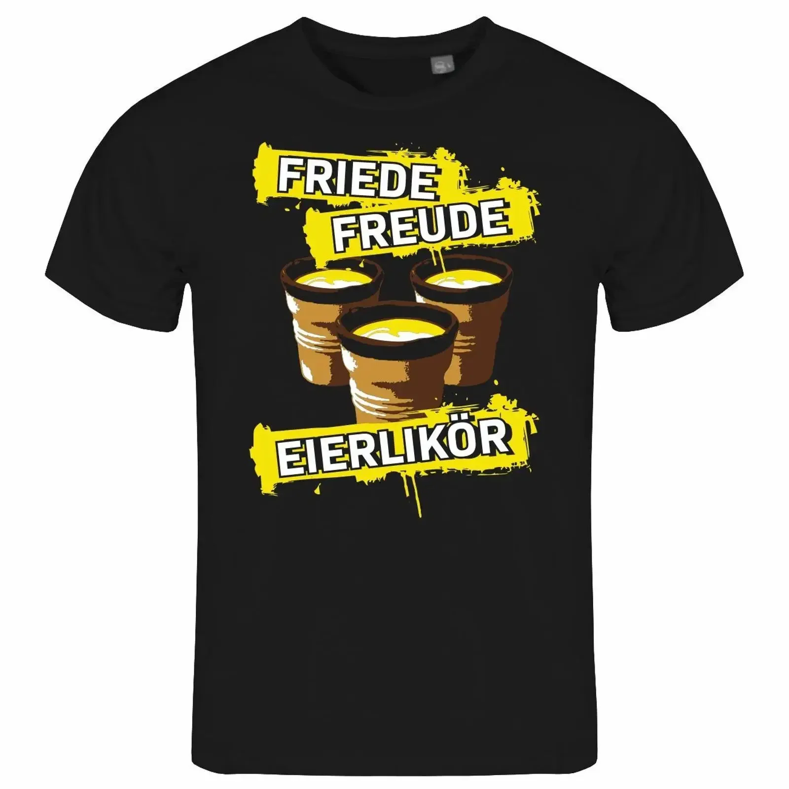 Herren T Shirt Friede Freude Eierlikör S bis XXL alkohol schnaps frauen Mädels vintage Washed Breathable streetwear Stylish