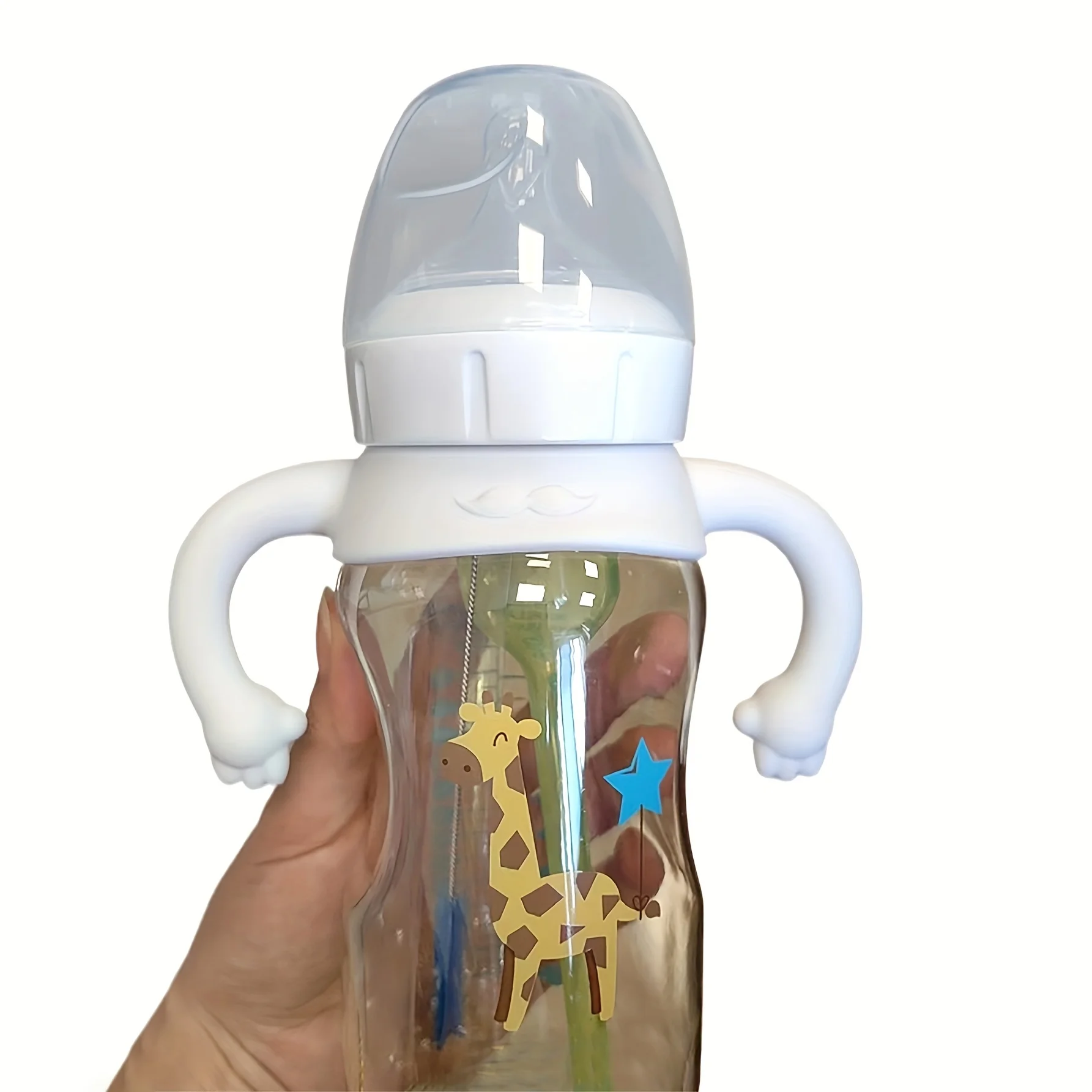 Imagen 3: Funda Universal de silicona con asa para biberón, mango suave multifuncional para la mayoría de biberones con cuello Normal
