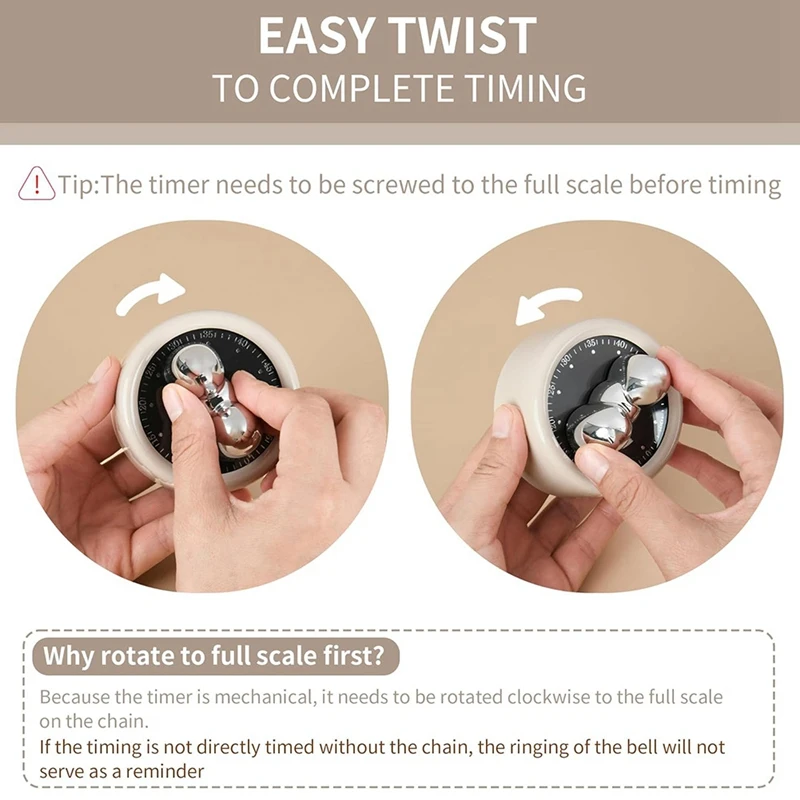 Kitchen Timer Magnetic Mechanical Timer Baking Countdown Special Alarm Clock