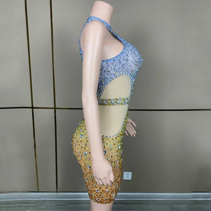 ชุดเดรสปักเลื่อมสองสีสำหรับผู้หญิง ชุดราตรีงานปาร์ตี้ ชุดฉลองวันเกิด ชุดแสดงบนเวที ชุดเทศกาล รุ่น XS6957
