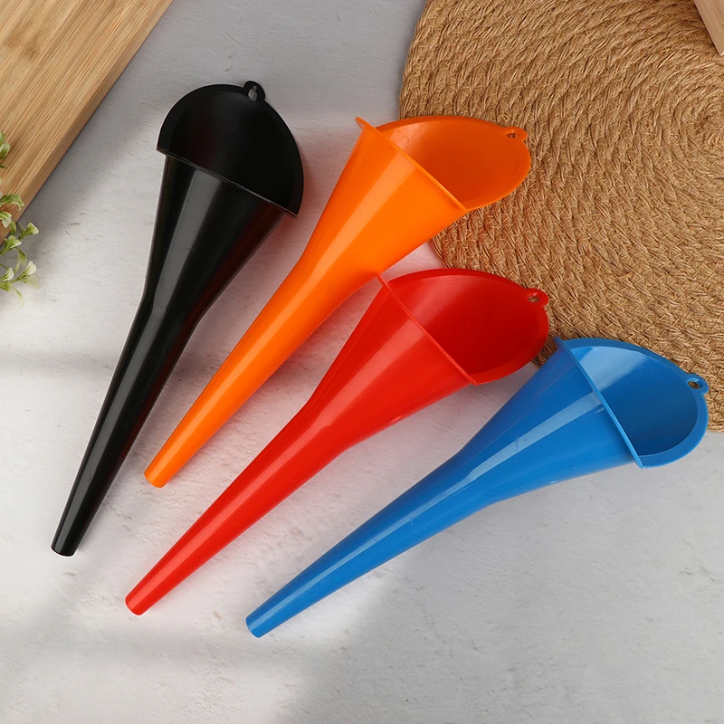 29cm/11.41in Multicolor Anti-splash Car Long Mouth Oil Fuel Filling Tools Plastic Engine Funnel Motorcycle Refueling Accessories