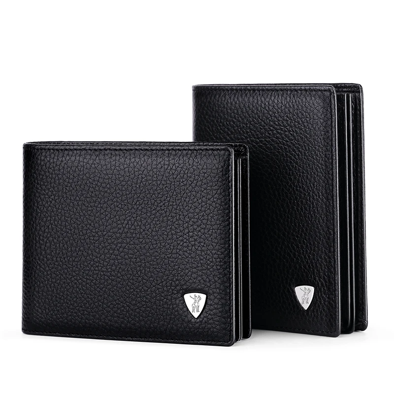 

Genuine Leather Men Wallets Brand Luxury RFID Bifold Standard Wallets Coin Purse Business Card Holder Wallet Luxury brand