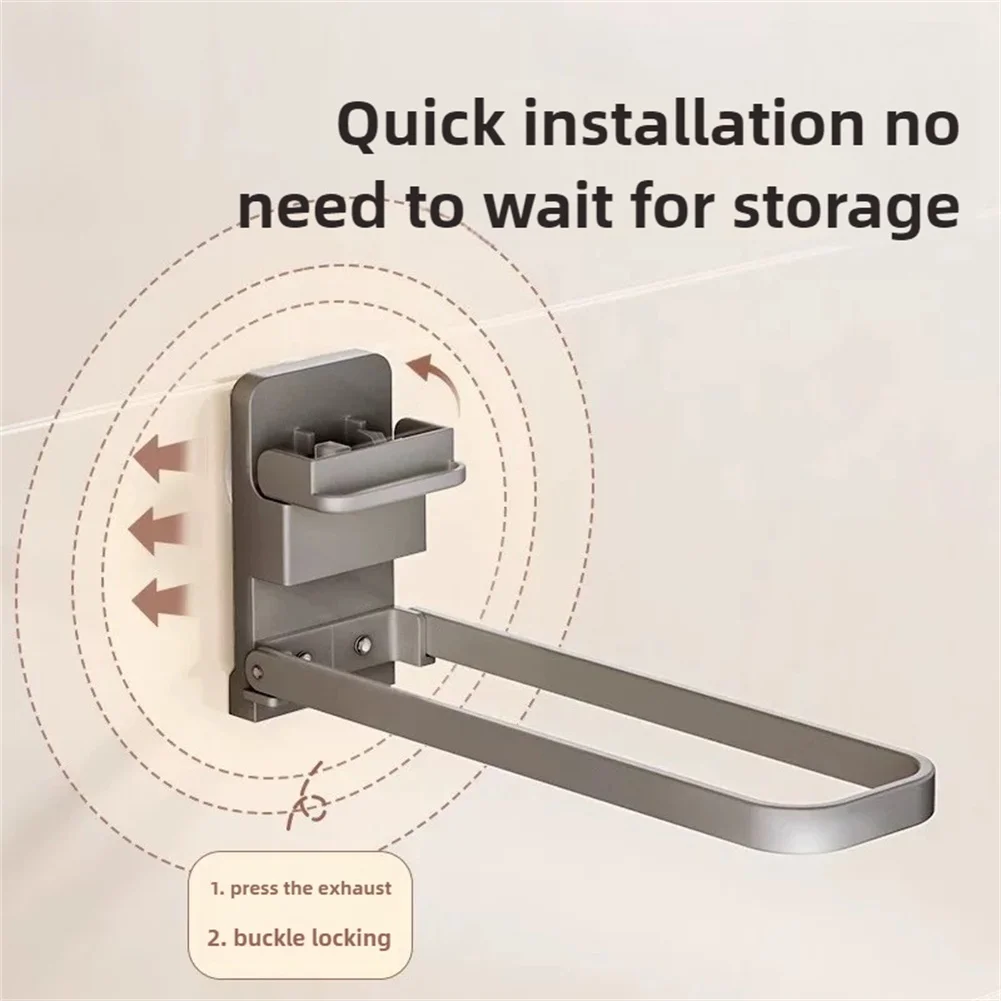 Folding Towel Holder No Drilling Suction Cup Towel Rail Foldable Guest Wall Mount Towel Holder Rack Bathroom Hardware - view 6