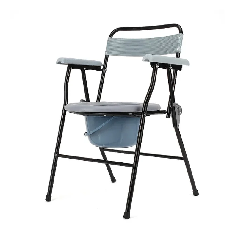 The elderly toilet chair household foldable household mobile disabled toilet chair bath chair