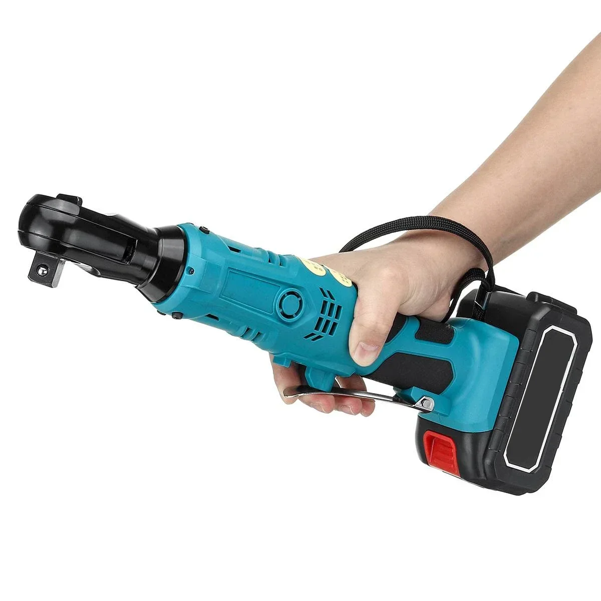 

160N.m 108V Cordless Electric Wrench Ratchet Wrench Repair Tool Rechargeable Right Angle Wrench with2 Battery Charger Kit