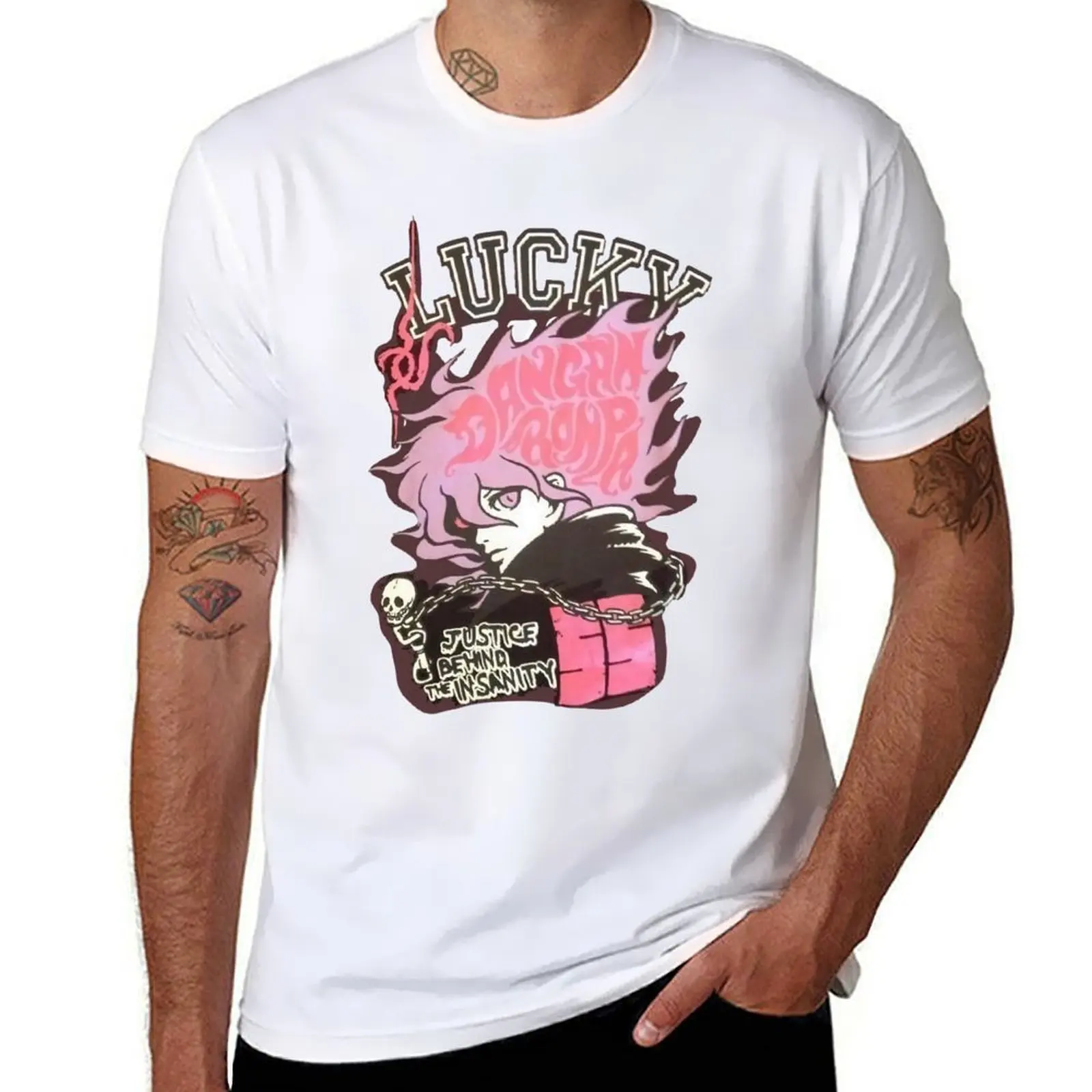 

Danganronpa 2: Ultimate Lucky Nagito Komaeda Pink (Danganronpa 2: Goodbye Despair) T-Shirt t shirt for man T-Shirt