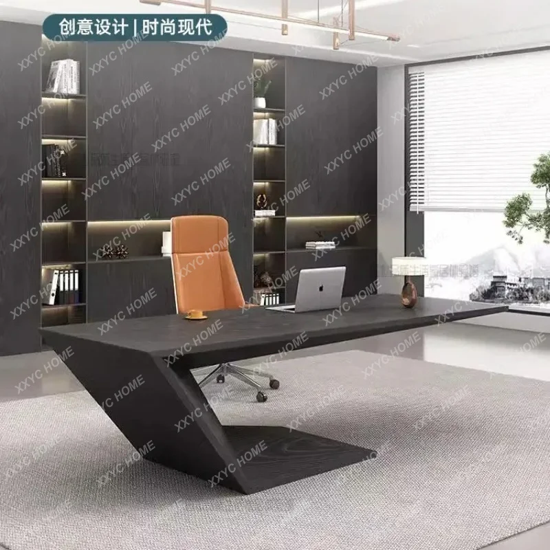 XX  Aesthetic Decor Executive Desk White Stationary Wooden Home Computer Table Cheap Black