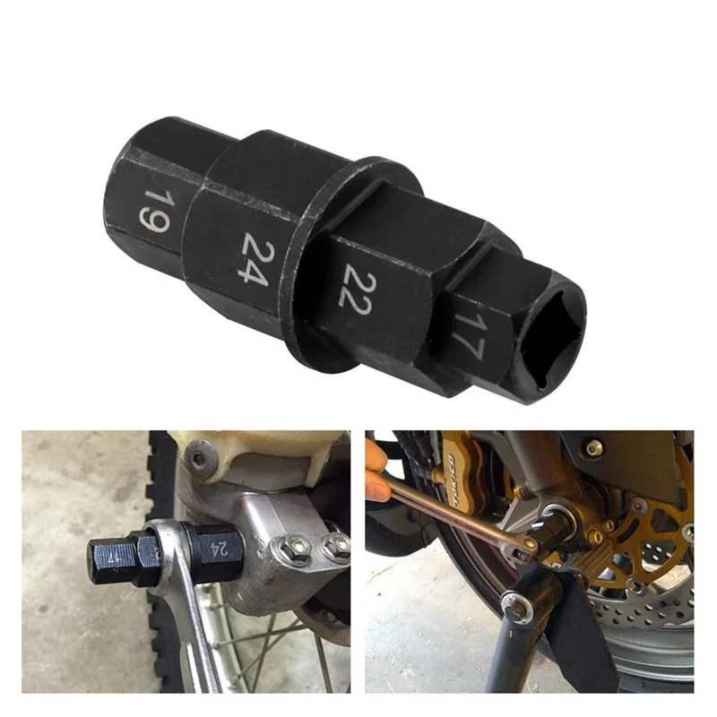 1Pc Motorcycle Axle Hex Spindle Driver Removal Tool 17 19 22 24mm for Front Rear Wheel High Quality Motorcycle Axle Tool