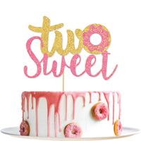 1pc Donut themed birthday party Two Sweet cake toppers, Donut cake toppers, Donut party cake decoration supplies