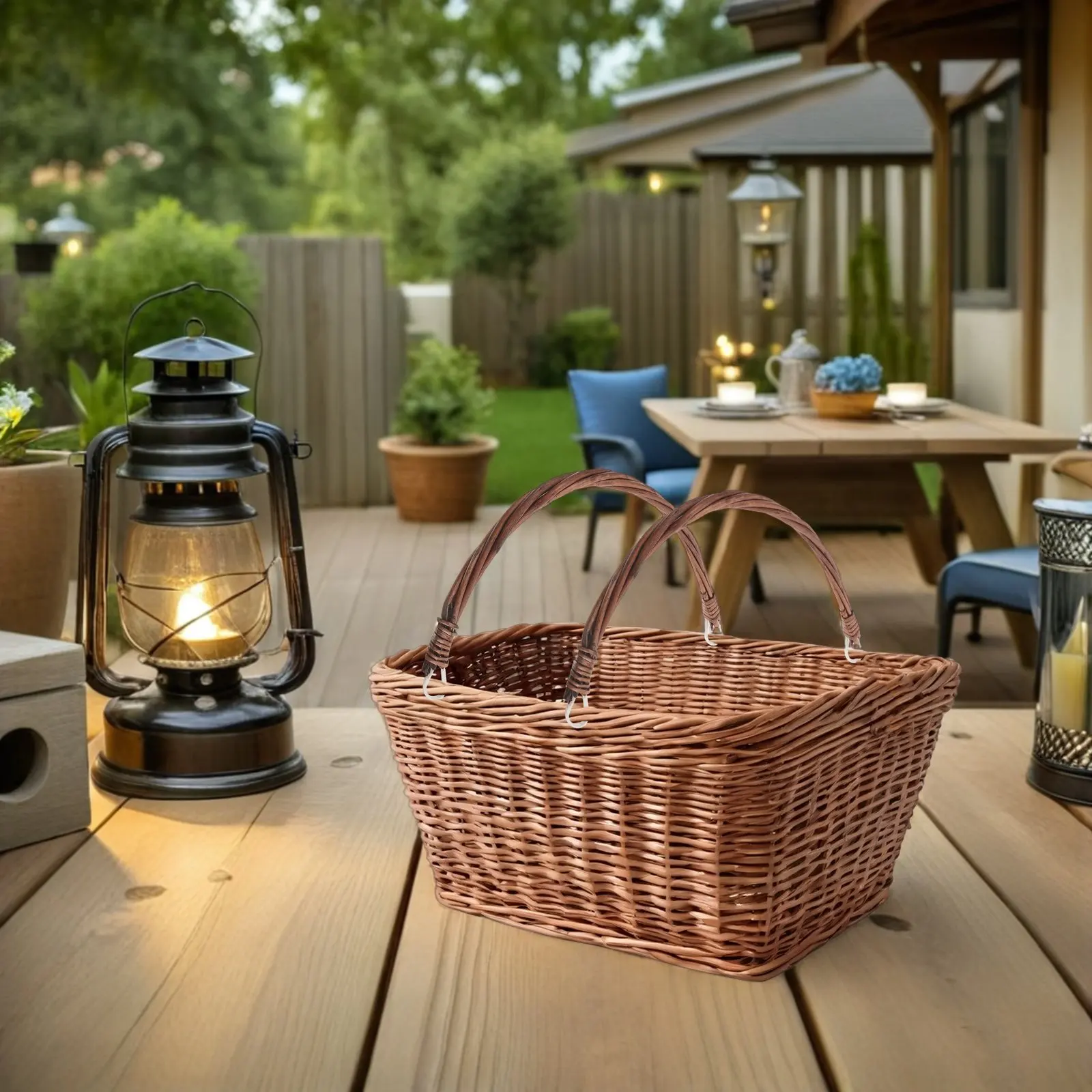 4Pcs Rattan Picnic Basket Handle Replacement Wicker Basket Grip Accessories Premium Handwoven Durability Quick Fit Secure view 4