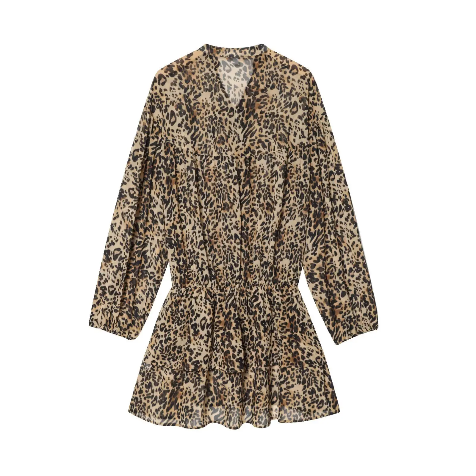 Dave&Di 봄 하이 스트리트 빈티지 우아한 레오파드 프린트 미니 드레스 우아한 파티 드레스 여성 드레스 롱 드레스 베스티도 탑