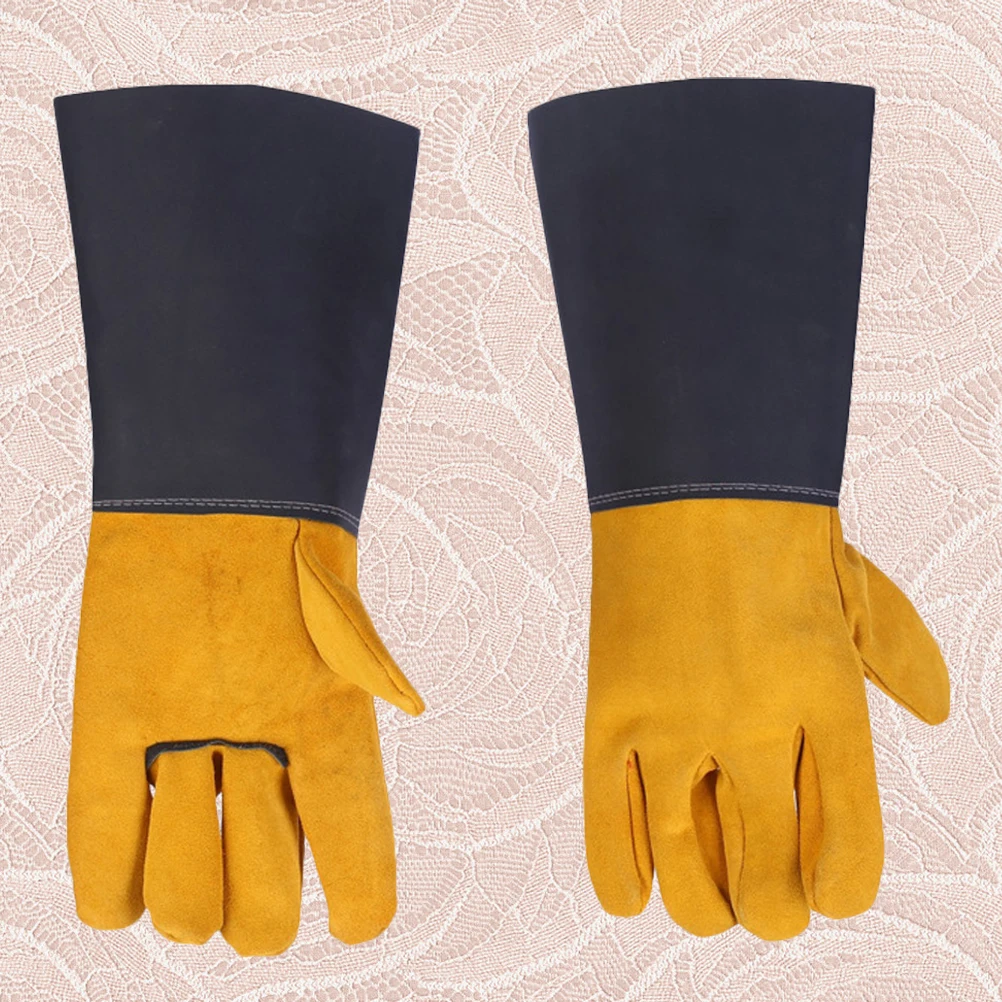 Insulated Welder Gloves Work Mens Heat Resistent Anti-scalding High Temp Protection