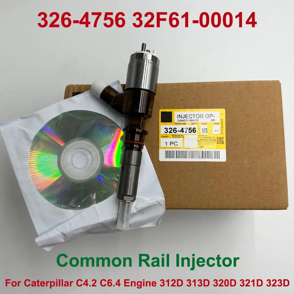 Форсунка топливной форсунки Common Rail 326-4756 3264756 32F61-00014 для экскаватора Caterpillar C4.2 C4.6, двигателя 312D 313D 320D 321D 323