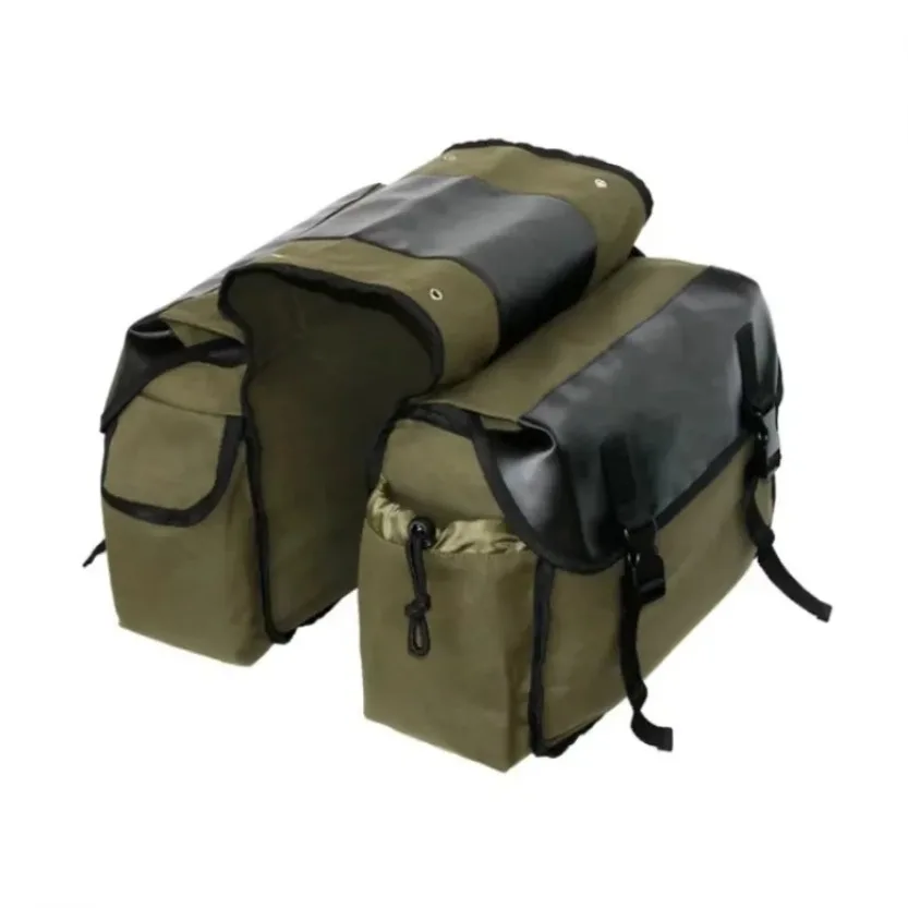 

Motorcycle Rear Seat Bag Waterproof Saddle Side Bag Luggage Pack MultiFunction Shoulder Bag Backpack 1x.