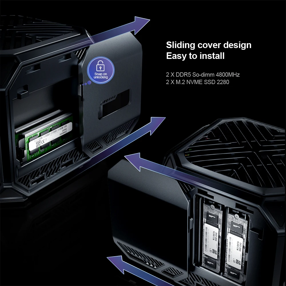 Chatreey TANK Mini PC Nvidia 4060 8G Intel Core I9 13900HK Computer desktop da gioco PCIE 4.0 Wifi 6 BT5.0