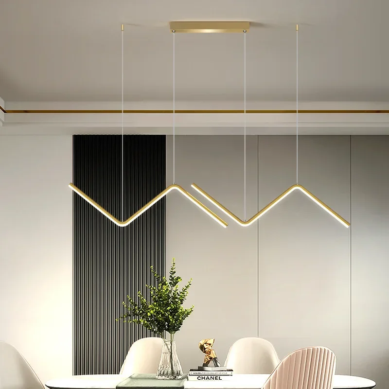 Aluminum Dining Pendant Lamp Modern Minimalist Restaurant Pendant Lamp Nordic Minimalist Line Creative Design Sense Pendant Lamp