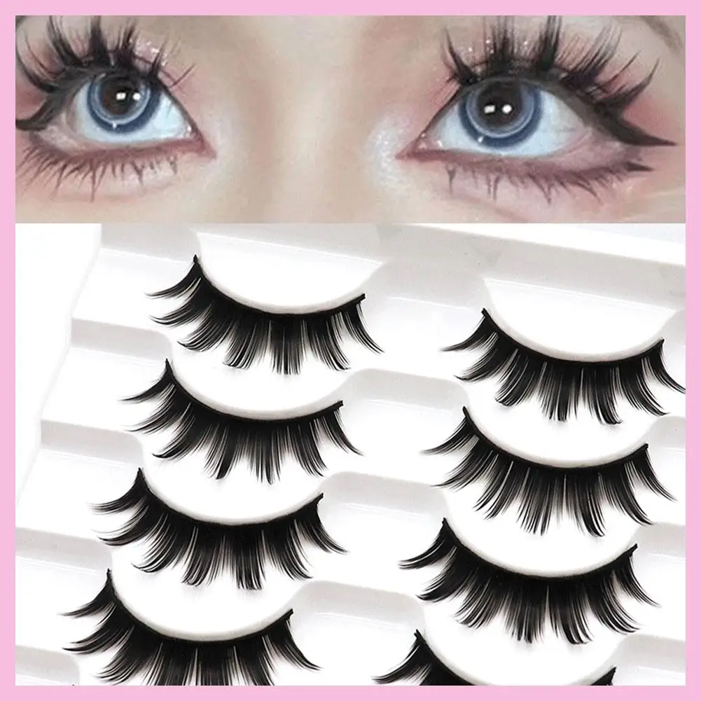 Nieuwe 10 paar valse wimpers dikke curling manga cosplay zwarte harde steel natuurlijke wimpers verlenging make-up cosmetische hulpmiddelen
