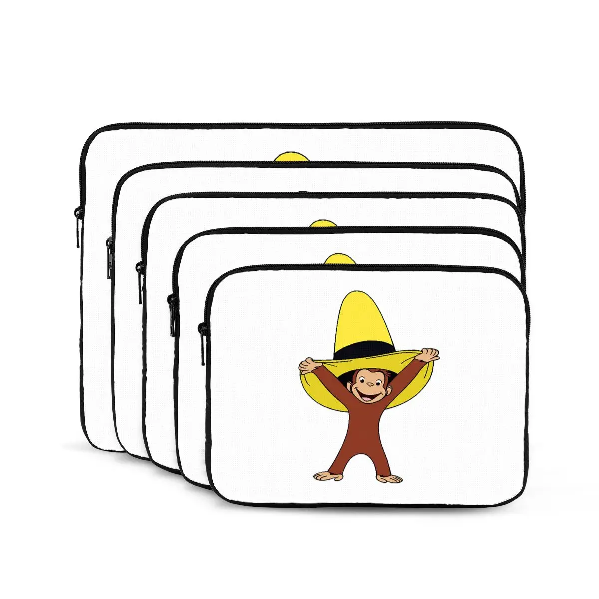 

Funky Curious George Notebook Laptop Bag Case Pouch Notebook Sleeve Cover Bag Tablet Shockproof Case Bag