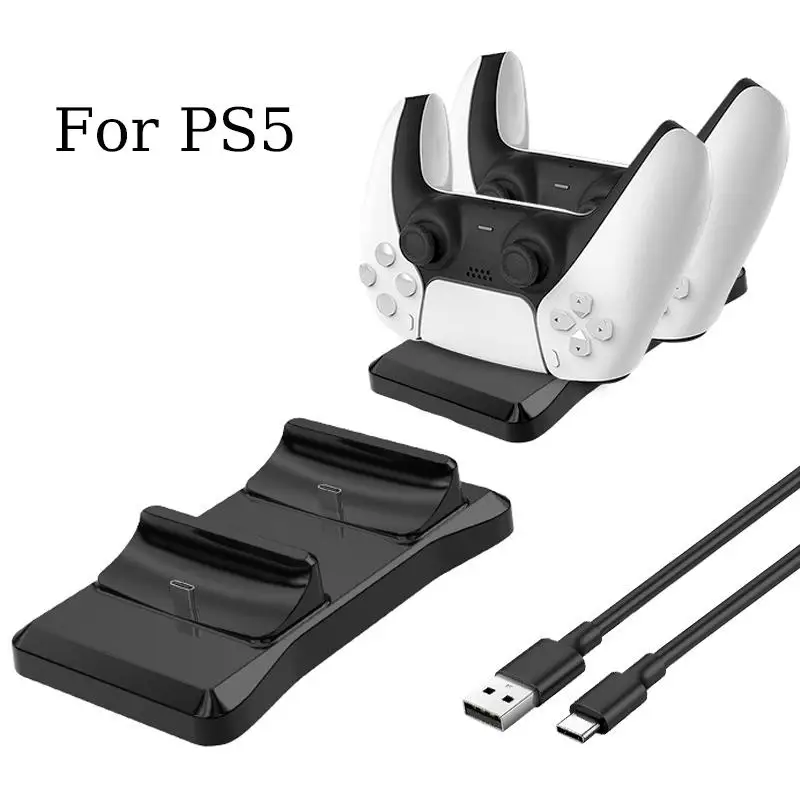 

Dropshipping For PS5 Handle Seat Charging PS5 Gamepad Double Seat Charging Mini Fast Charging PS5 Wireless Handle Charging Base