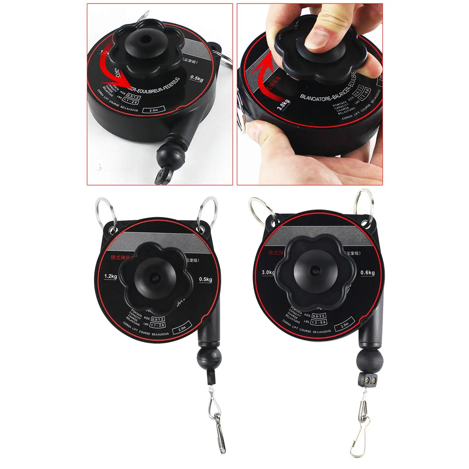 2m Adjustable Retractable Spring Balancer Hanging Support Easy to Use Tool for Factory Welding Workshop