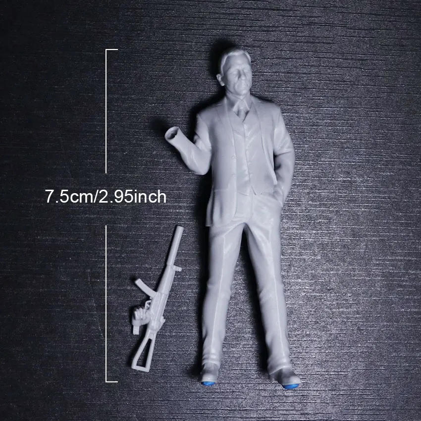 Zestawy modeli z żywicy 1/24 7,5 cm, figurka 007 Bond, rzeźba, niemalowane, malowane, bez koloru RW-742